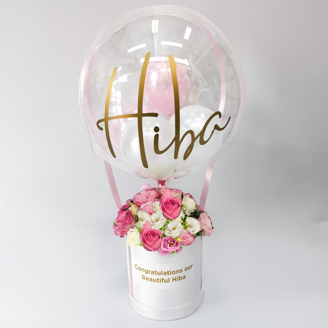 Personalized Hot air balloon flower box