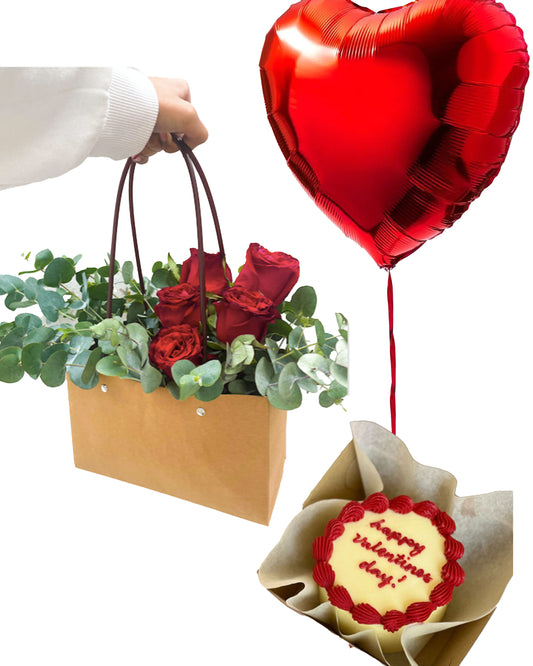 Valentine's day flowers , cake & balloon